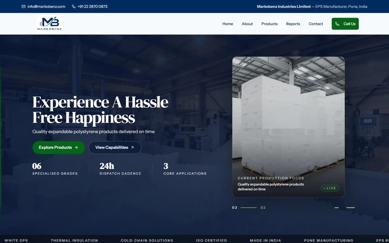 Markobenz manufacturing website